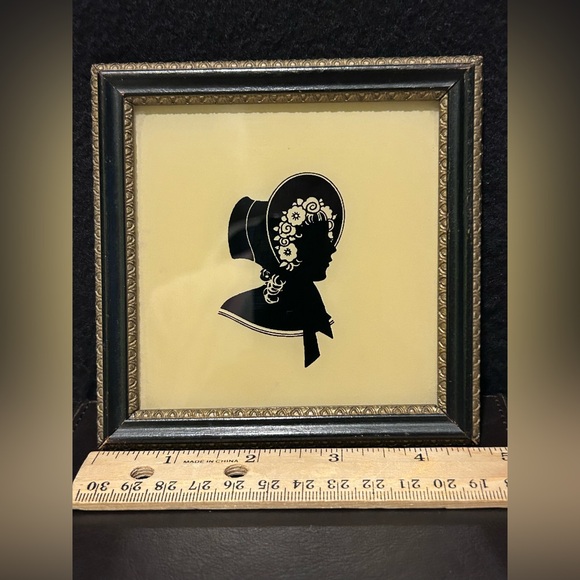 Vintage Reliance SILHOUETTE Old Fashioned Girl ReversePainted Glass Frame - Picture 5 of 5